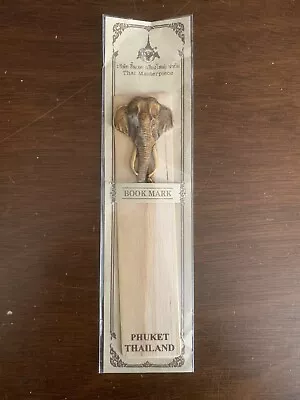 3D Bookmark Wooden Elephant Made In Phuket Thailand • £3