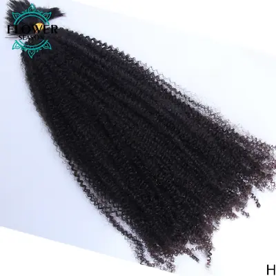 Afro Kinky Curly Human Hair Bulk No Weft Remy Mongolian Braiding Hair Extensions • $81.35