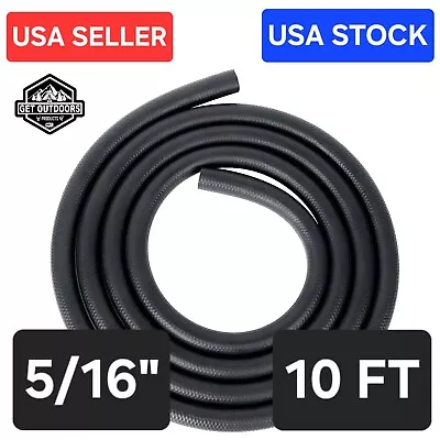 GOP 5/16 Inch 8mm Fuel Hose Line Push Lock NBR Rubber SAE 30R7 10FT 300PSI Black • $9.95