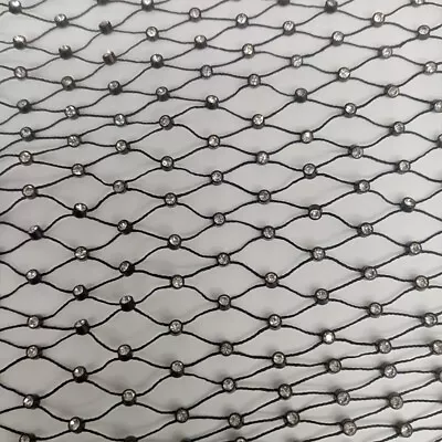 £10.52 • Buy Sparkly Rhinestone Crystal Fishnet Mesh Fabric Stretch Hollow Out Net DIY Dress