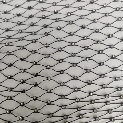 £10.52 • Buy Sparkly Rhinestone Crystal Fishnet Mesh Fabric Stretch Hollow Out Net DIY Dress