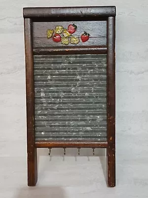 Vintage Antique Washboard  Farmhouse Wall Decor  Key Holder Strawberry • $20