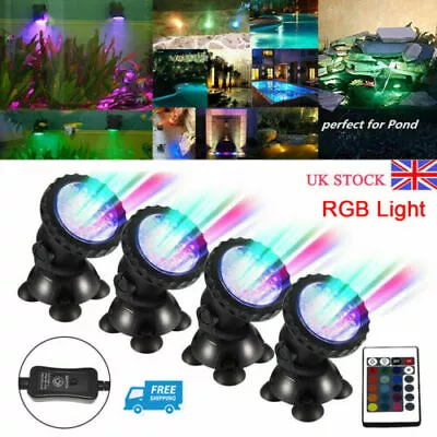 LED Underwater Spotlight RGB Spot Light Garden Pool Pond Submersible Light+Plug • £22.67