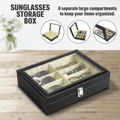 $24.92 • Buy 8 Grids Sunglasses Display Box Eyeglasses Glasses Storage Case Organizer Holder