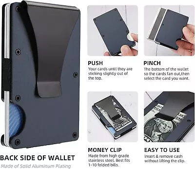 Men's Wallet RFID Blocking Slim Money Clip Credit ID Card Holder Thin Minimalist • $10.34