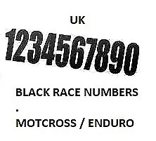 Motocross Mx  Enduro Race Numbers  4  Black Stickers • £1.25