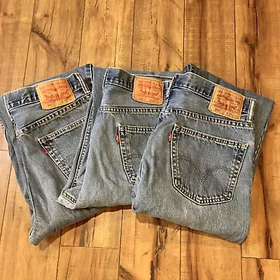 Levis 550 Jeans - Blue Denim Mens 34x32 - LOT Of 3 Pairs - Great Condition! • $46.75