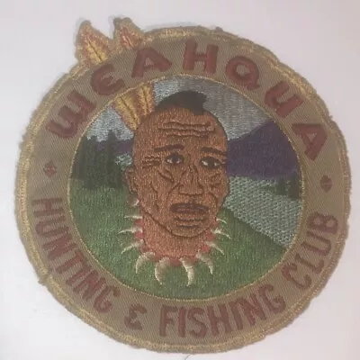 Rare Big 5” Weahqua Hunting And Fishing Club Patch Native American Indian Chief • $50