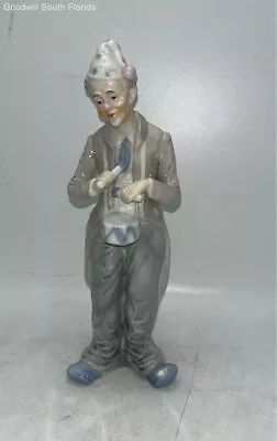 Multicolor Porcelain Stand Circus Clown Musician Drummer Statue Figurine • $14.24