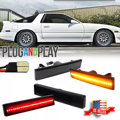 4x Smoked LED Front&Rear Side Marker Light Lamps For 86-92 Toyota Supra MK3 A70 • $64.99