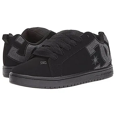 DC Court Graffik 300529 Mens Black Leather Skate Sneakers Shoes BHE Up To 18US • $85.99