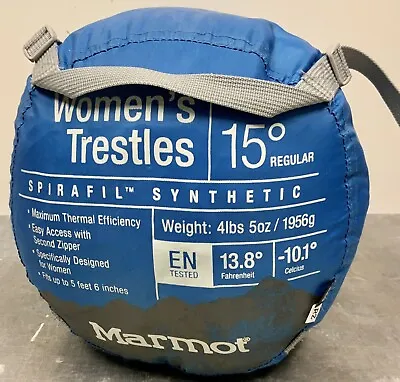 Marmot Trestles Sleeping Bag - 15 Reg. - Blue/Lapis Women's Up To 5’6 • $49.99