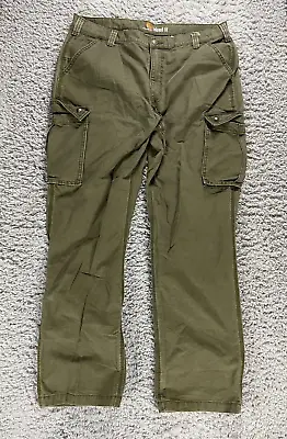 Carhartt Pants Mens 40X34 Green Cargo Relaxed Carpenter Pockets Work Grunge • $28.98