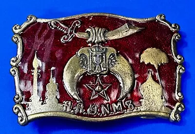 Freemason Shriners Masonic Buckle Steel Red Shrine Great American Belt Buckle • $18.40