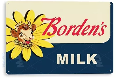TIN SIGN Borden Milk Retro Sign Kitchen Farm Cottage Store A021 • $10.25