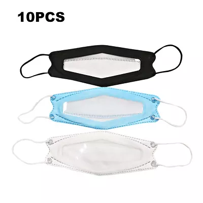 CLEARANCE 10/50PCS Face Mask FFP 2 NR Clear Window Shield Anti-fogging ASTM L1 • $12.99