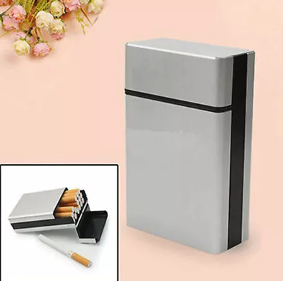 Metal Cigarette Case Aluminum Pocket Box Tobacco Holder Storage Container • $5.55