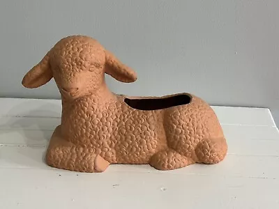 Vintage Terracotta Clay Lamb Planter Flower Pot Rustic Farmhouse Country 12”long • $28