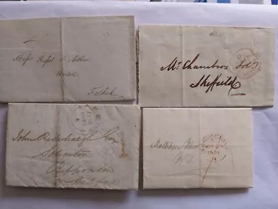 GB QV: 4 Pre Stamp Entries 1843 Onwards Falkirk Leeds Edinburgh & Sheffield  • £5.99