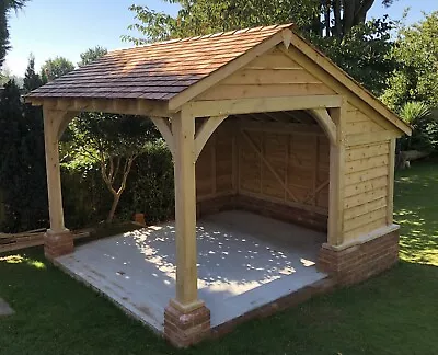 Oak Gazebo  4m X 3.5m Car Port Frame & Cladding (no Shingles) • £4500