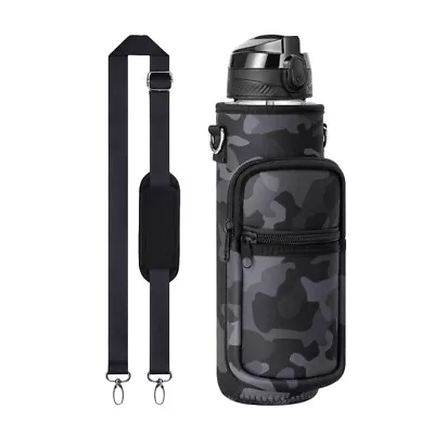 Portable Water Bottle Carrier Insulated Cup Cover Bag Holder Pouch With Strap • £7.37