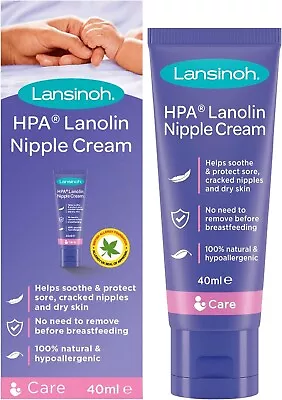 Lansinoh HPA Lanolin Nipple Cream For Sore Nipple & Cracked Skin 100% Natural • £10.99