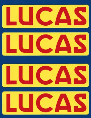 4x 150mm Compatible With Lucas Batteries Electrical Car F1 Racing Vinyl Stickers • £4.99