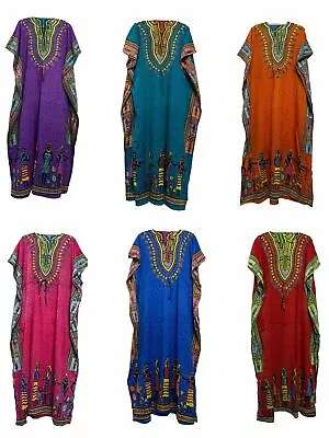 Maxi Dress New Long African Kaftan Hippy Boho Free Size Women Caftan Top Dress • $11.18