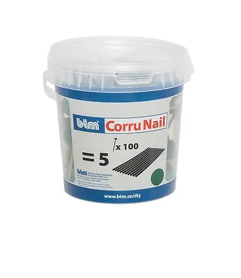 Corrugated Bitumen Roofing Sheet Fixing Nails | Red Green. Black Grey | 65mm • £9