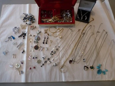 £0.99 • Buy House Clearance Jewellery Job Lot Costume Jewellery And Box