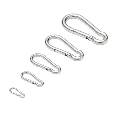 Carabiner Clips Snap Hooks Spring Loaded Steel Karabiners Carabinas Carbine KBZ • £8.95