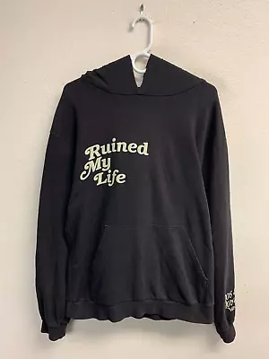 Banned LA Los Angeles Men's MEDIUM Hoodie Sweatshirt Ruined My Life Black *FLAWS • $16.44