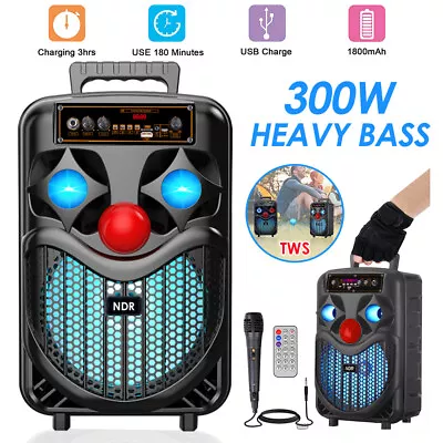 Wireless Bluetooth Portable Speaker Party Heavy Bass Karaoke Microphone FM AUX • £23.99