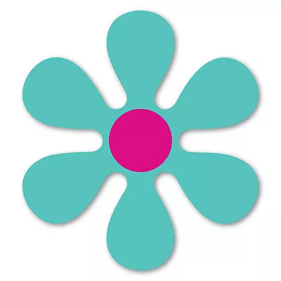 Teal And Magenta 70's Flower Magnet • $2.99