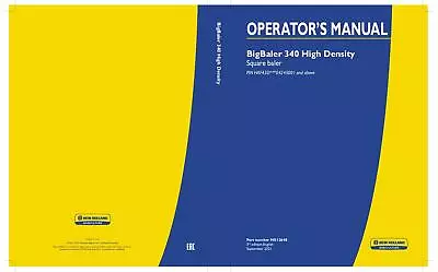 New Holland BigBaler 340 High Density Square Baler Operators Manual PDF/USB • $80.33