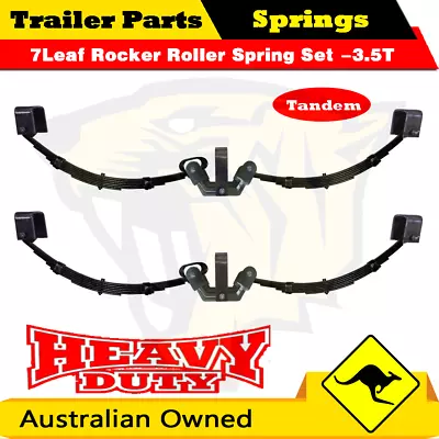 Superior 7 Leaf Rocker Roller Tandem Trailer Spring Set Black - RATED AT 3000KG • $3900