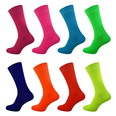 Mens Womens Bright Teddy Boy Fancy Dress Fun 50s 60s 70s 80s Neon Socks 4-8 6-11 • £2.97