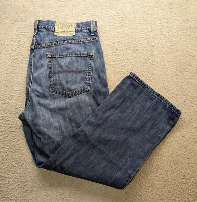 Tommy Hilfiger Freedom Jeans Mens 38x30 Blue Relaxed Straight Medium/Dark Wash • $19.99