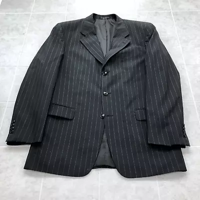 Vintage Albert Nipon Black Striped Lined Long Sleeve SB Blazer Adult Size 42L • $40