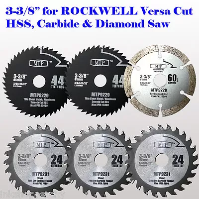  6x 3-3/8  Metal Wood Stone Saw Blade For ROCKWELL VersaCut RK3440K WORX WX420L  • $22.95