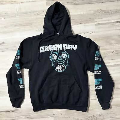 Green Day Hoodie Adult M Black Gas Mask Graphic 21st Century Breakdown Mens • $29.88