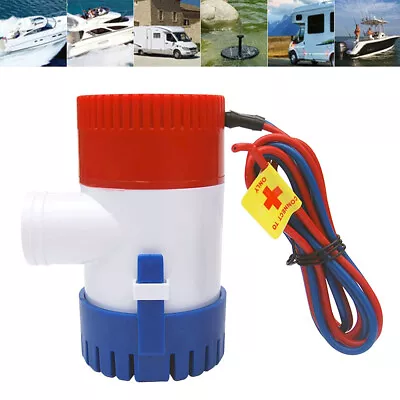 1100GPH 12V Electric Marine Bilge Pump Submersible Water Pump For Yacht Boat 1x • £13.34