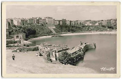 £2.65 • Buy Tenby Quay - Harbour Wall - Pembrokeshire - Vintage Real Photo Postcard H17