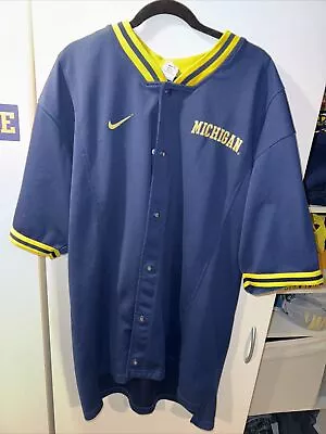 Vintage 1990's Michigan Wolverines Nike Warm Up Shooting Shirt Fab 5 Ncaa 2xl • $19.99