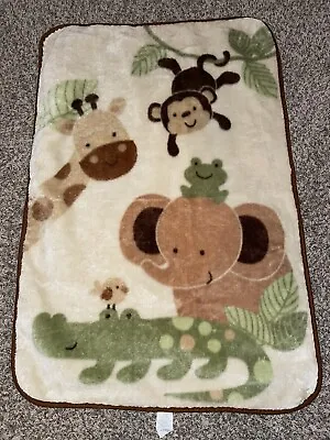 Nojo  Baby Blanket Throw Giraffe Elephant Monkey Little Bedding Warm Thick Plush • $30