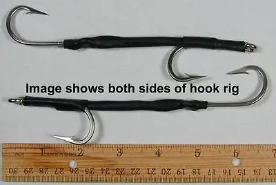 2 Size 6/0 7691S  Stainless Double Hook Rigs 180 Offset Ideal For Trolling Lures • $12.60