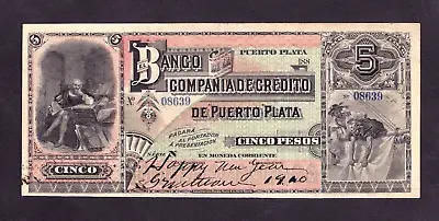 Dominican Republic 5 Pesos  188x  P-S105r pen Written  • $192