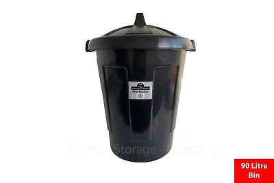£16.99 • Buy Large 90 Litre Plastic Bin Rubbish Waste Dustbin Outdoor Animal Feed Storage 90l
