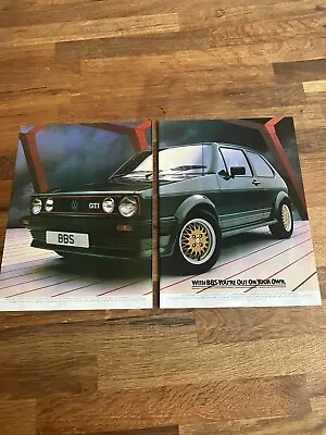 Original 1984 BBS Mk1 VW Golf GTI Lhasa Green Mag Advert Poster Retro Man Cave A • $12.37