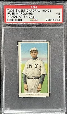 1909-11 T206 Rube Marquard Hands At Thighs Sweet Caporal 150/25 PSA 3 #25614464 • $196.55